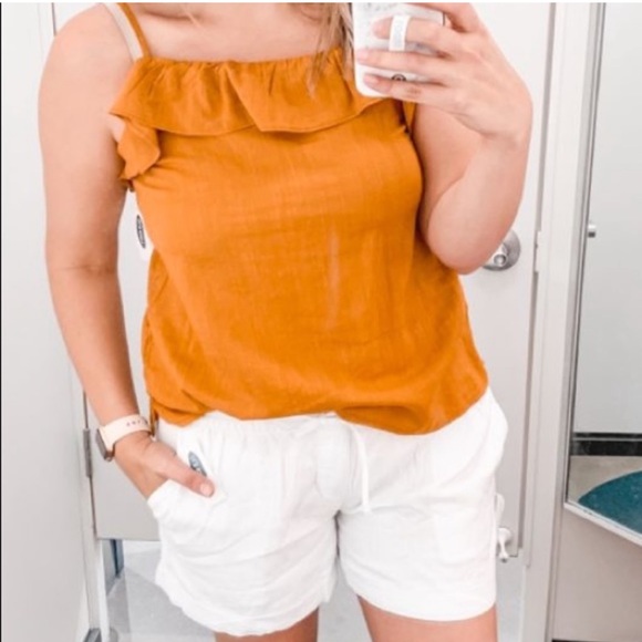 White Linen Shorts - Picture 4 of 14